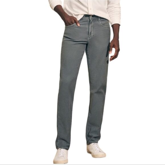 FAHERTY Men's Stretch Terry Jeans Sz 40 NWOT Slate Gray Slim Straight Leg - Picture 2 of 12